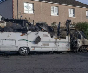 Petrol bomb attack destroyed campervan