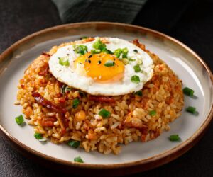 Bacon and kimchi fried rice