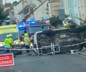 Person Trapped After Campervan Overturns in Devon Crash