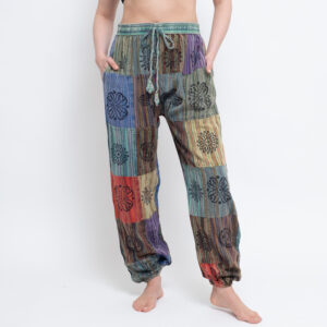 Patchwork Harem Trouser (Green)