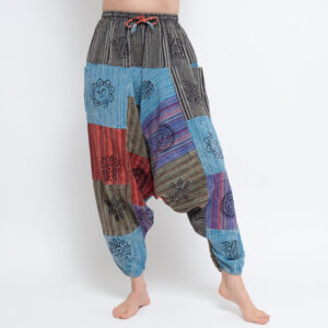 Patchwork Aladdin Pants (Grey)