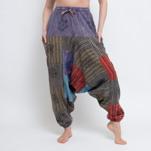 Patchwork Aladdin Pants (Purple)