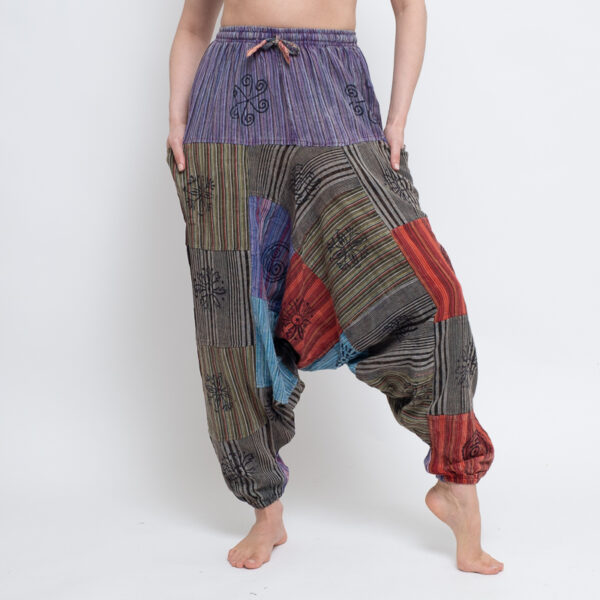 Patchwork Aladdin Pants (Purple)