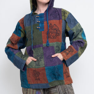 Patchwork Mushroom Hooded Top
