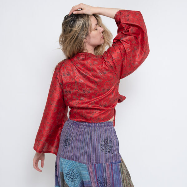 Sari Wrap Top (Red) - Image 2