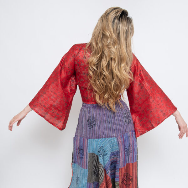 Sari Wrap Top (Red) - Image 4